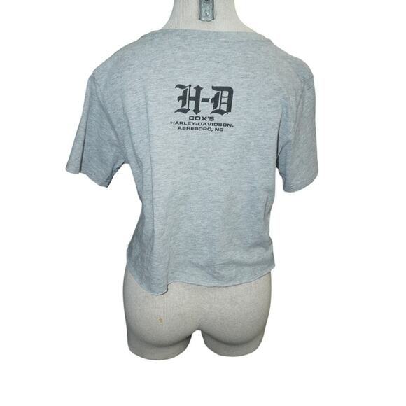 Harley Davidson Cropped Cut T-Shirt Black Short Sleeve Women’s Small/Medium - Picture 5 of 8